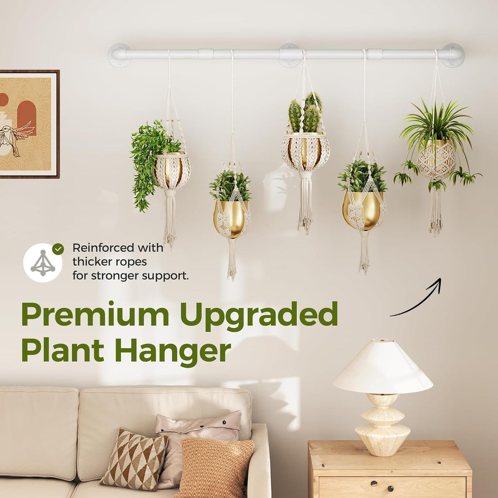 Bamworld Window Plant Hanger Indoor 63in Hanging Planters for Indoor Plants