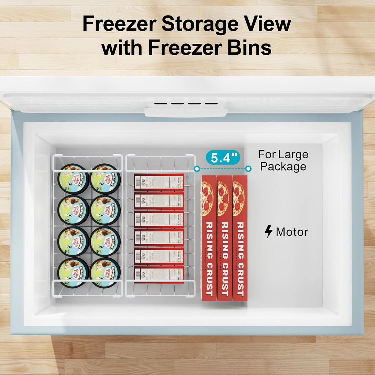 iSPECLE Freezer Organizer - Small Storage Baskets for 7 Cu.Ft, 3 Pack