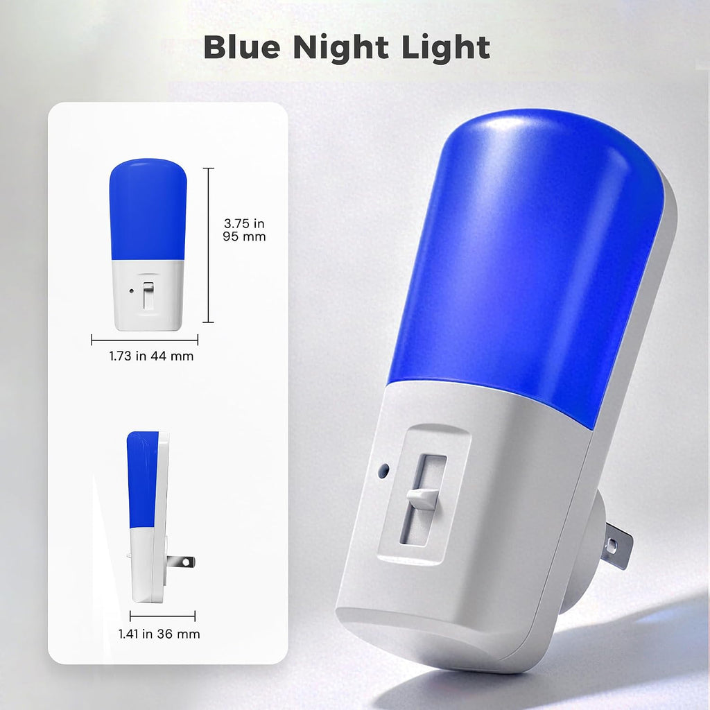 LOHAS-LED Blue Night Light Plug in, 2 Pack Dimmable LED Night Lights