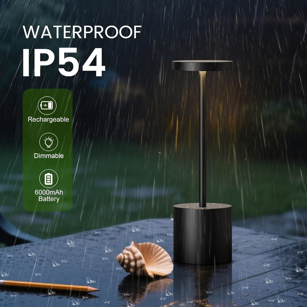 SAKRINGT Cordless Table Lamp Rechargeable,5000mAh Battery Operated Portable LED Table Light,Dimming Desk Lamp for Patio/Restaurant/Outdoor