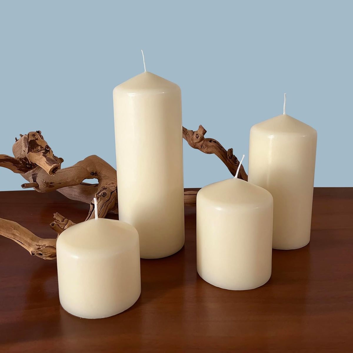 Stonebriar 80 Hour Long Burning Unscented Pillar Candles, 3x8, Ivory, 6 Count (Pack of 2)