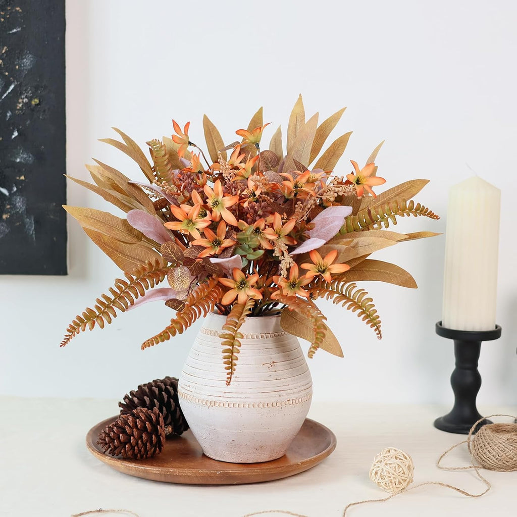 70Pcs 8 Kinds of Fall Artificial Eucalyptus Stems Box Set(Brown&Orange)