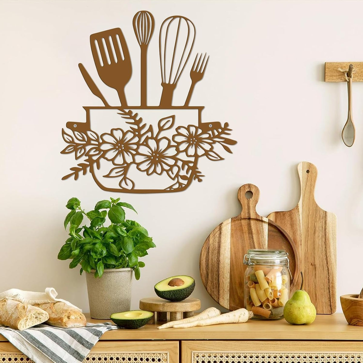 DUOOLN Metal Kitchen Sign Wall Decor Art, Dining Room Pictures,Vintage Rust