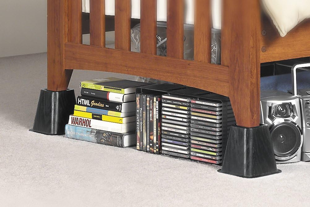 Whitmor Bed Risers - Black (Set of 4) (Pack of 2)