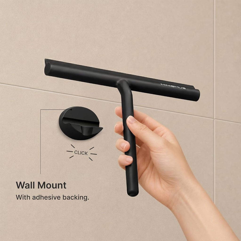 Minismus Silicone Shower Squeegee with Magnetic Mount, Shower Glass Cleaner