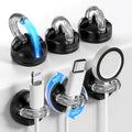 6 Pack 360° Rotatable Magnetic Cable Clips, Under Desk Cable Holder, Acrylic Adhesive Cord Holder, Wire Cord Organizer for Phone Charger Cords, Home Office Car Wall Desktop(Black)