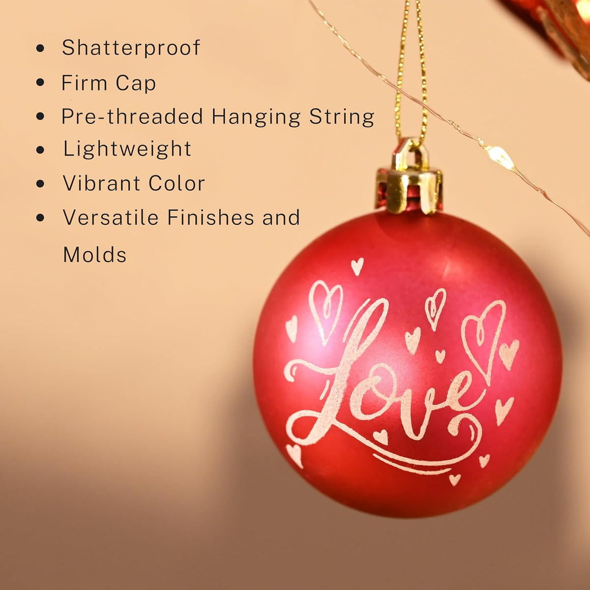 DecorbyHannah 21ct Valentines Pink Christmas Ornaments Set Tree Decorations