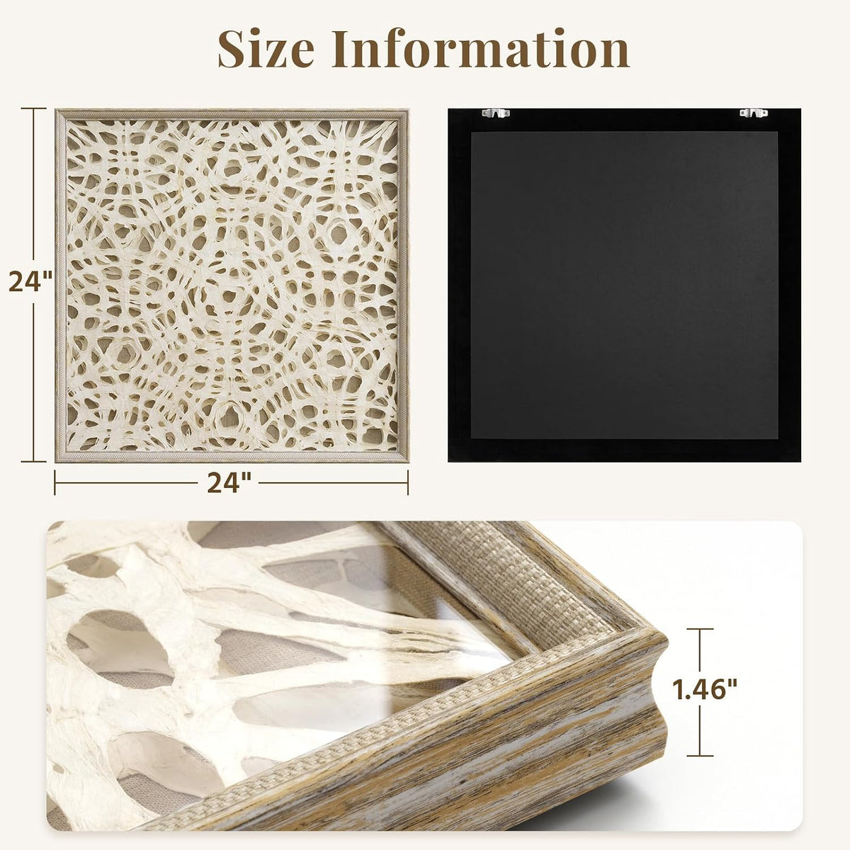 FOLKOR 24" Large Abstract Rice Paper Wall Art,3D Handmade Shadow Box Decor