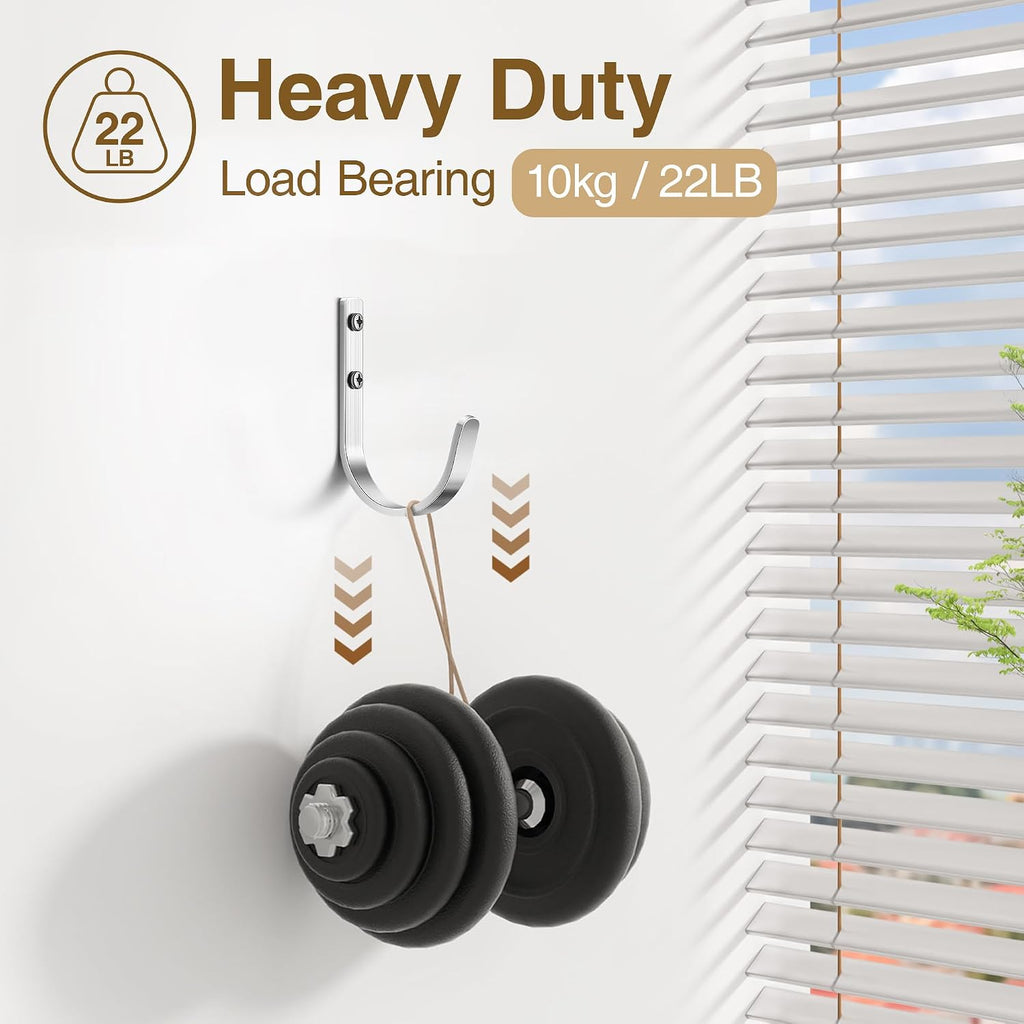 10-Pack 22LB Wall Hooks for Hanging Towel/Coat, Brushed Nickel