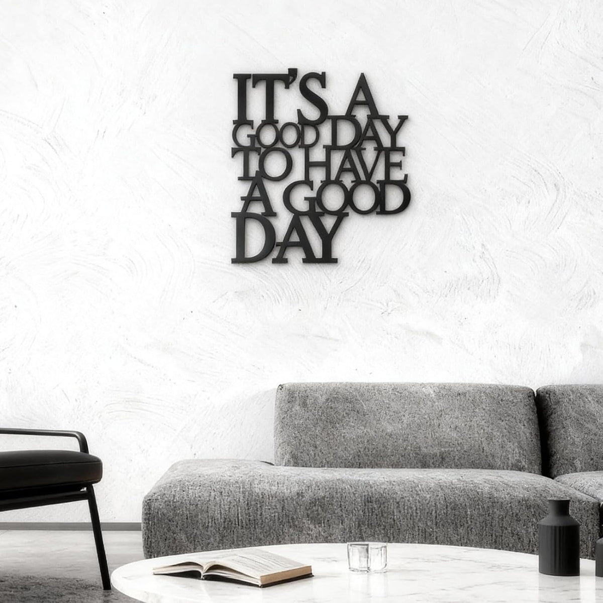 Sinseike Motivational Black Metal Wall Art (Black)