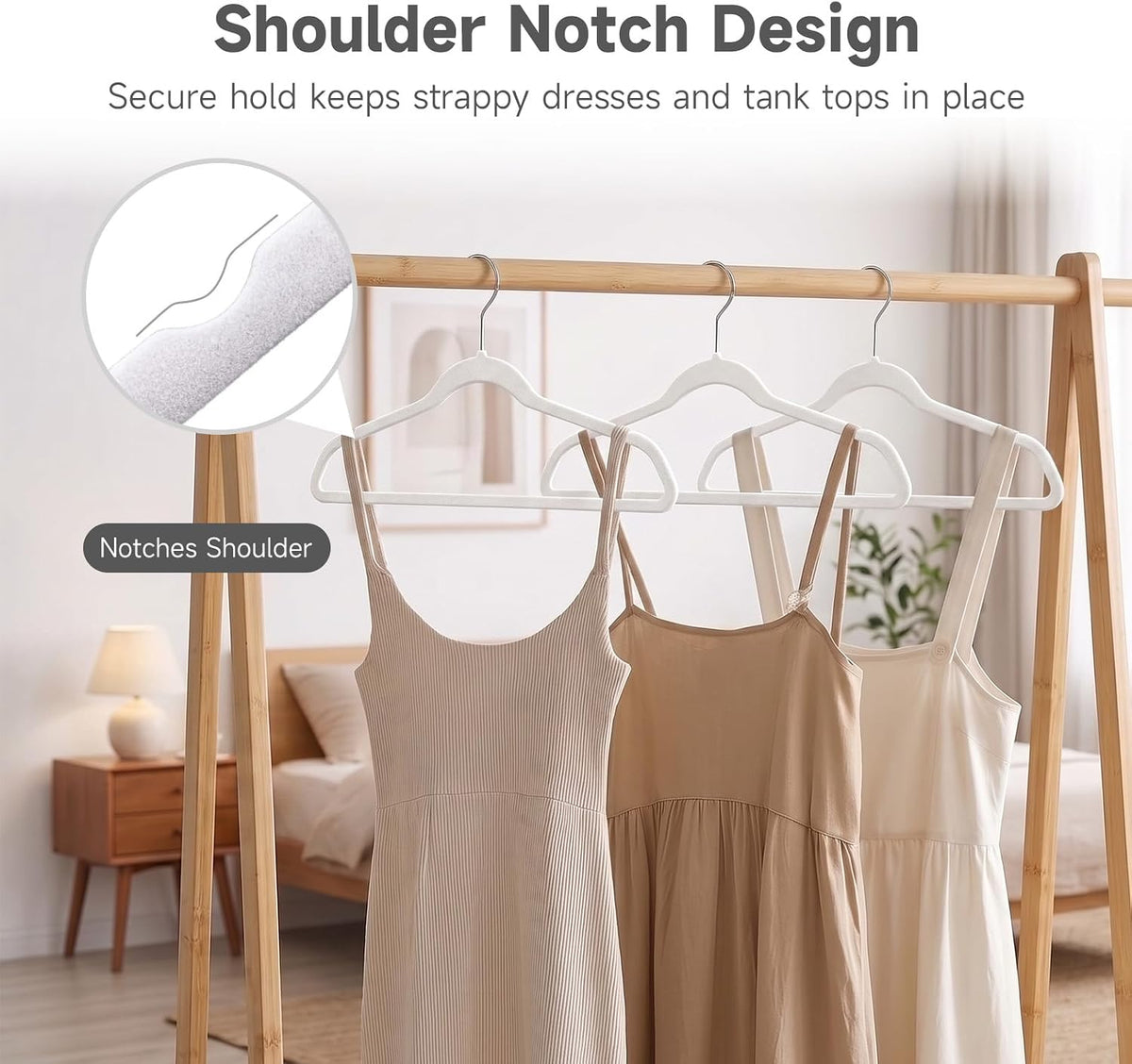 Whitmor Spacemaker Flocked Clothes Hangers – Velvet Like Heavy Duty Coat Hangers, Slim Non-Slip Suit Hangers, Contoured Shoulder Design, White, 20 Pack
