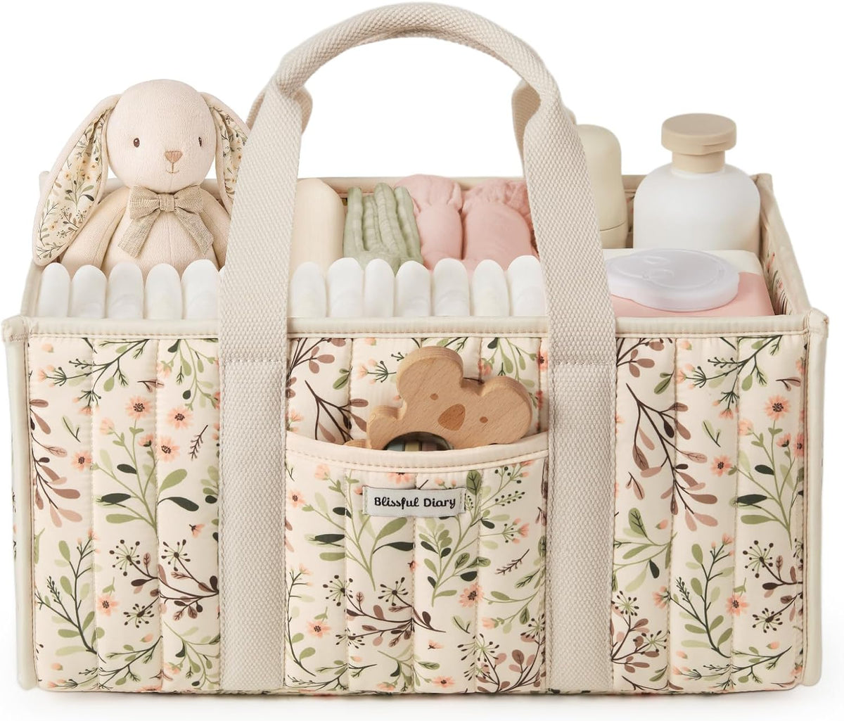Blissful Diary Baby Diaper Caddy Organizer, Nursery Storage, Ditsy Daisy