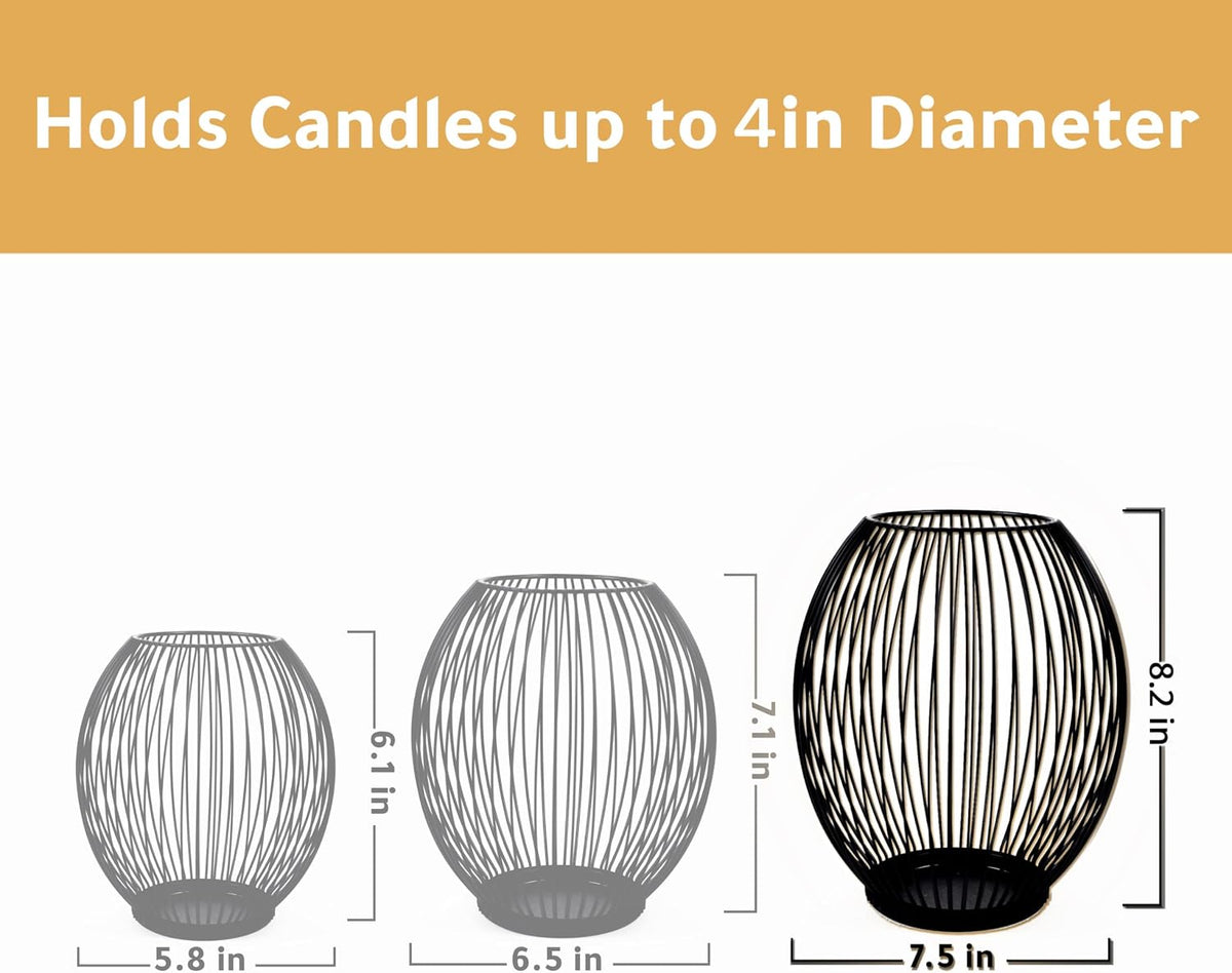 OLEEK Large Metal Candle Holder - Outdoor Lanterns for Patio - Iron Candle Holder - Decorative Candle Holders for Pillar Candles - Table Candles Holders Decor - Iron Candle Stands - Candles Holder