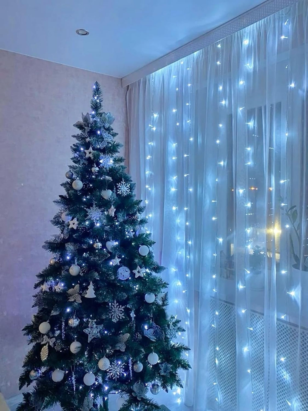 200 LED White String Christmas Lights Outdoor Indoor, 66ft Connectable Stronger Clear Wire, Twinkle Fairy Lights Plug in with Remote for Christmas Tree, Bedroom, Classroom, Holiday Decorations