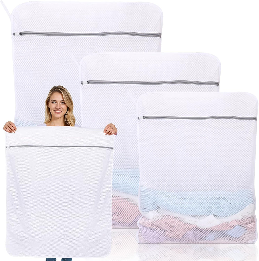 Dntorx 3 Pack X-Large + XX-Large + XXX-Large Mesh Laundry Bag for Delicates