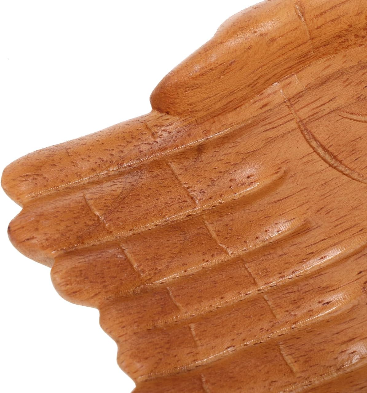 Beaupretty Hand Carved Decorative Wooden Bowl Key Bowl Holder for Entryway Table Snack Holder for Living Room Coffee Table Artistic Home Decor Accent 7.08 X 4.92 X 1.96 in