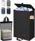 85L Laundry Hamper with Lid, Large Clothes Hamper, Black