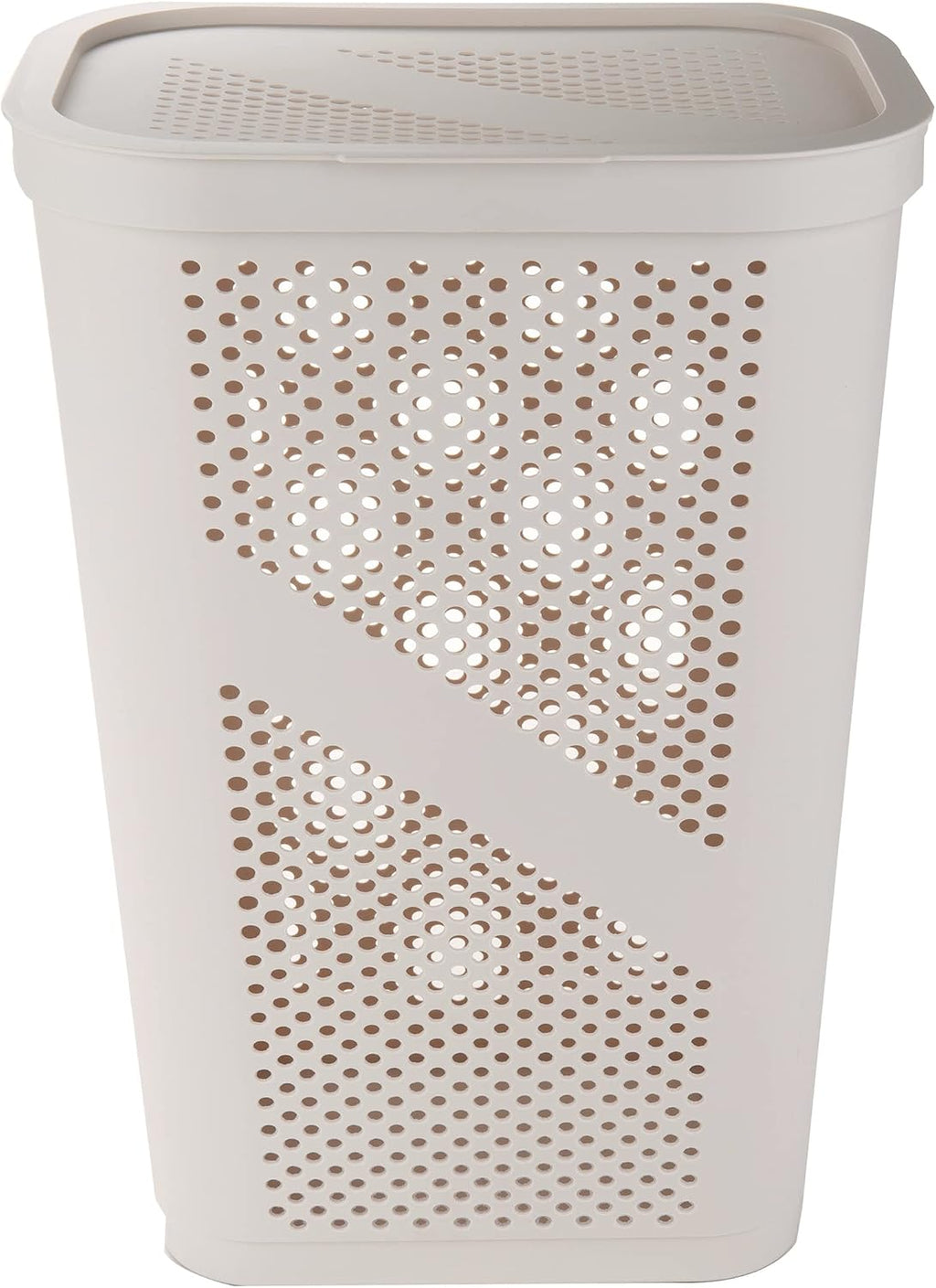Mind Reader 60L Slim Laundry Hampers, Geometric Cutouts, Set of 2, Ivory