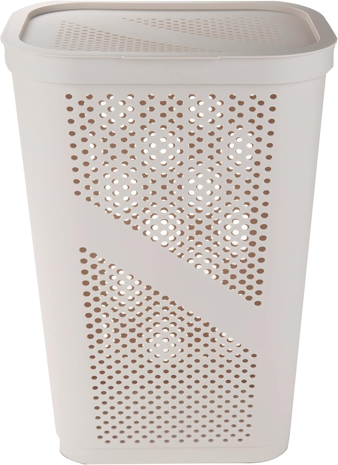 Mind Reader 60L Slim Laundry Hampers, Geometric Cutouts, Set of 2, Ivory