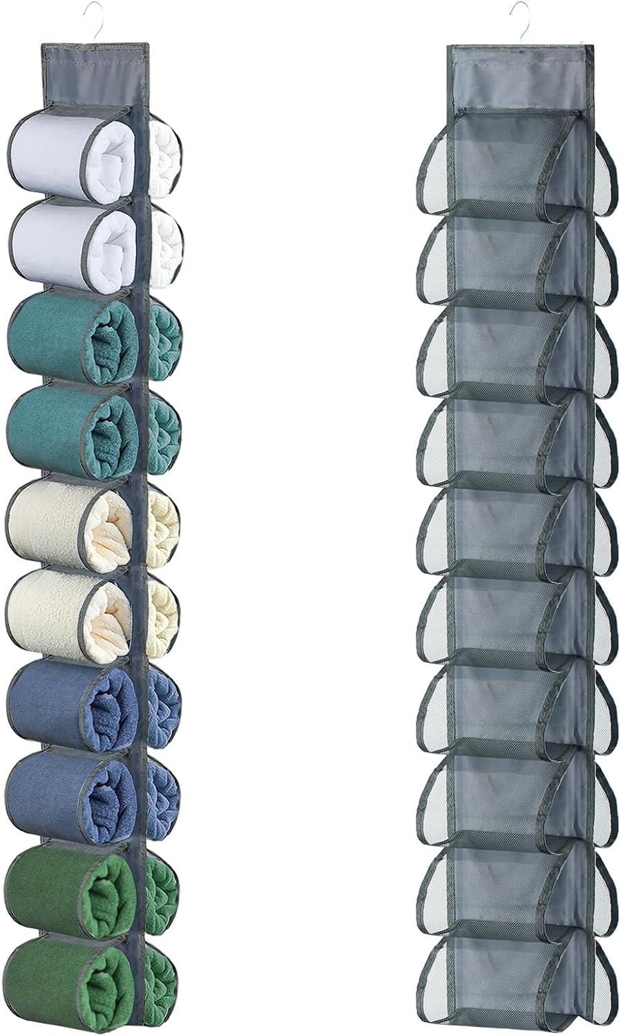 Hanging Storage Legging Organizer for Wardrobe 20 Pockets Grey