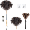 Ostrich Feather Dusters for Cleaning Kit - Soft Feather Duster Extendable