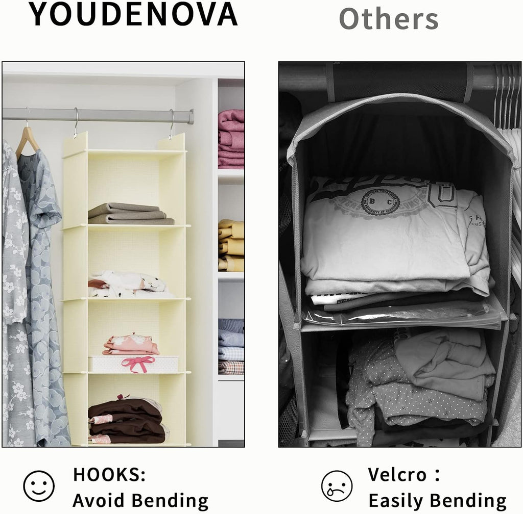 YOUDENOVA Hanging Closet Organizer, Closet Organizers and Storage, Beige