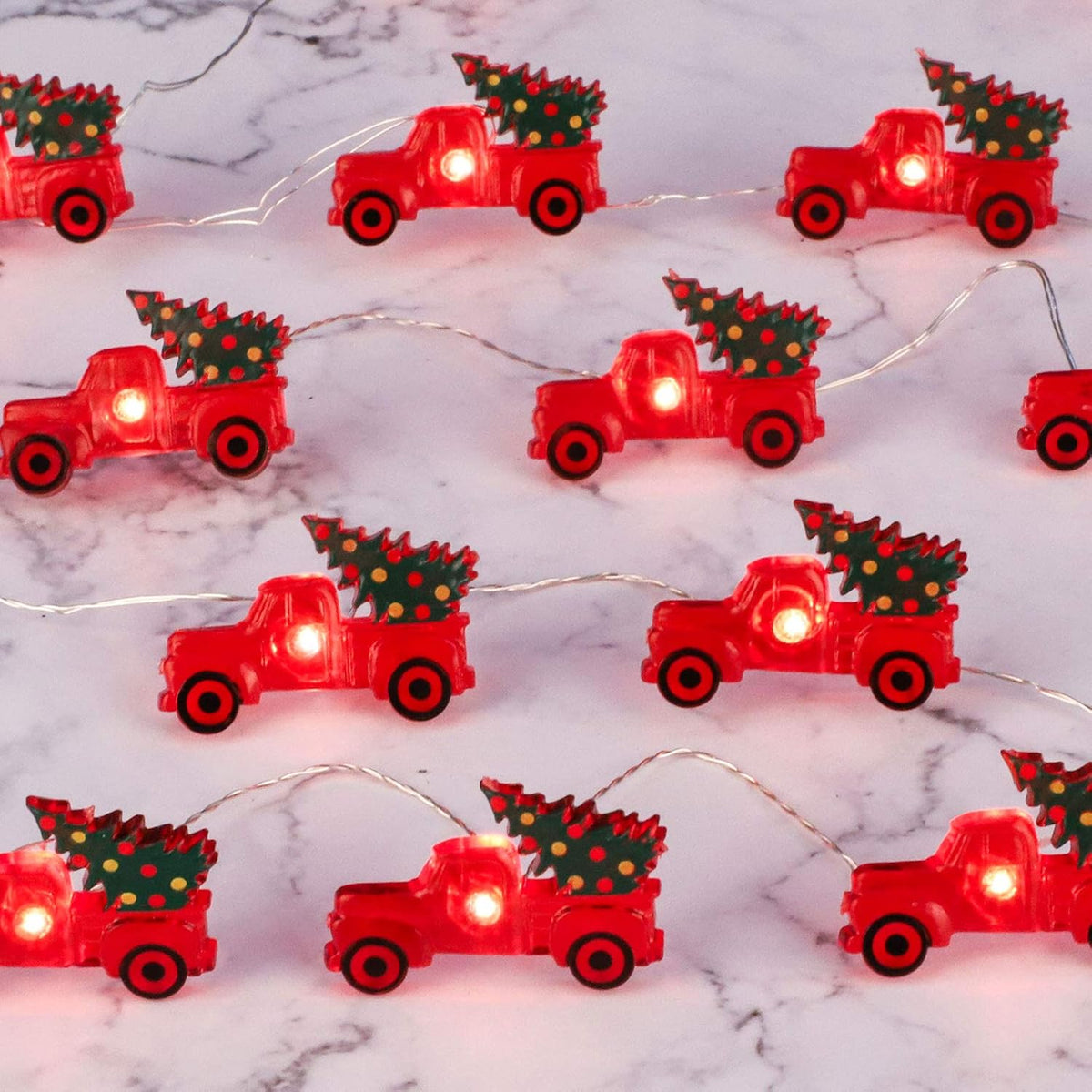 Impress Life Christmas Tree Farmhouse Truck String Lights with Remote