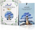 Ocean Breeze Scented Sachet Bags, 12 Pack for Drawers, Closets and Storage