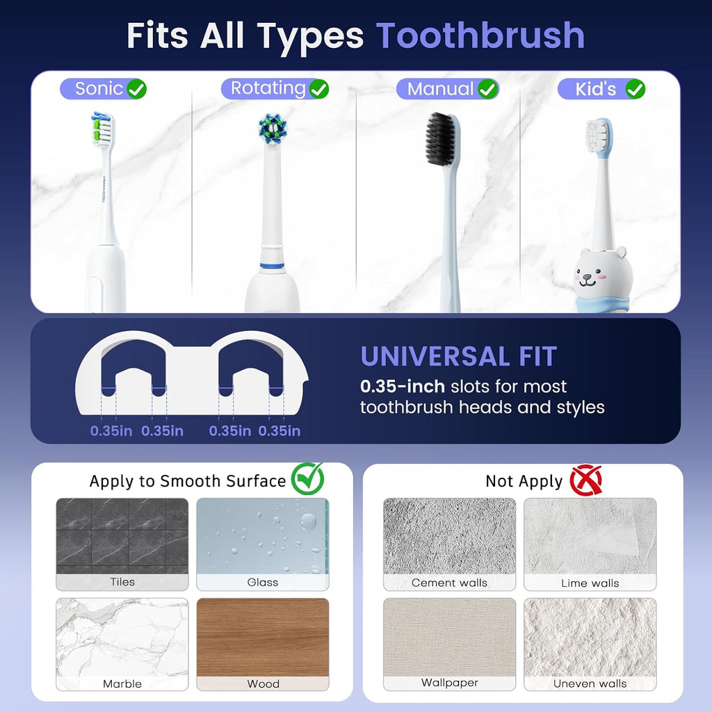 Toothbrush Holders for Bathrooms, UV Tooth Brush Holder Sanitizer & Drying