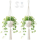 COPIS Macrame Plant Hangers Indoor, 2 Pack 35" Hanging Planters with Hooks