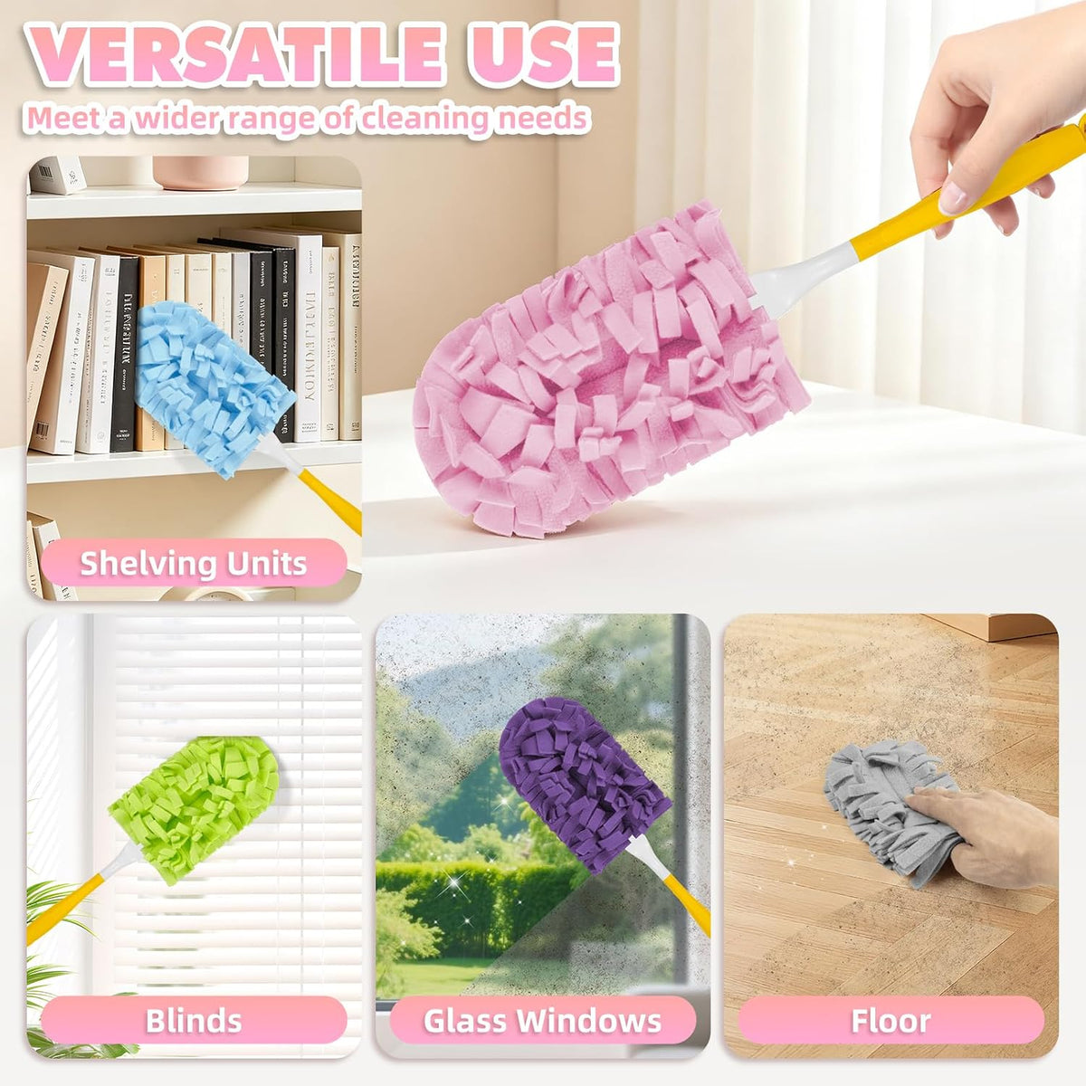 Upgraded Fleece Reusable Duster Refills for Swiffer (6 PCS)