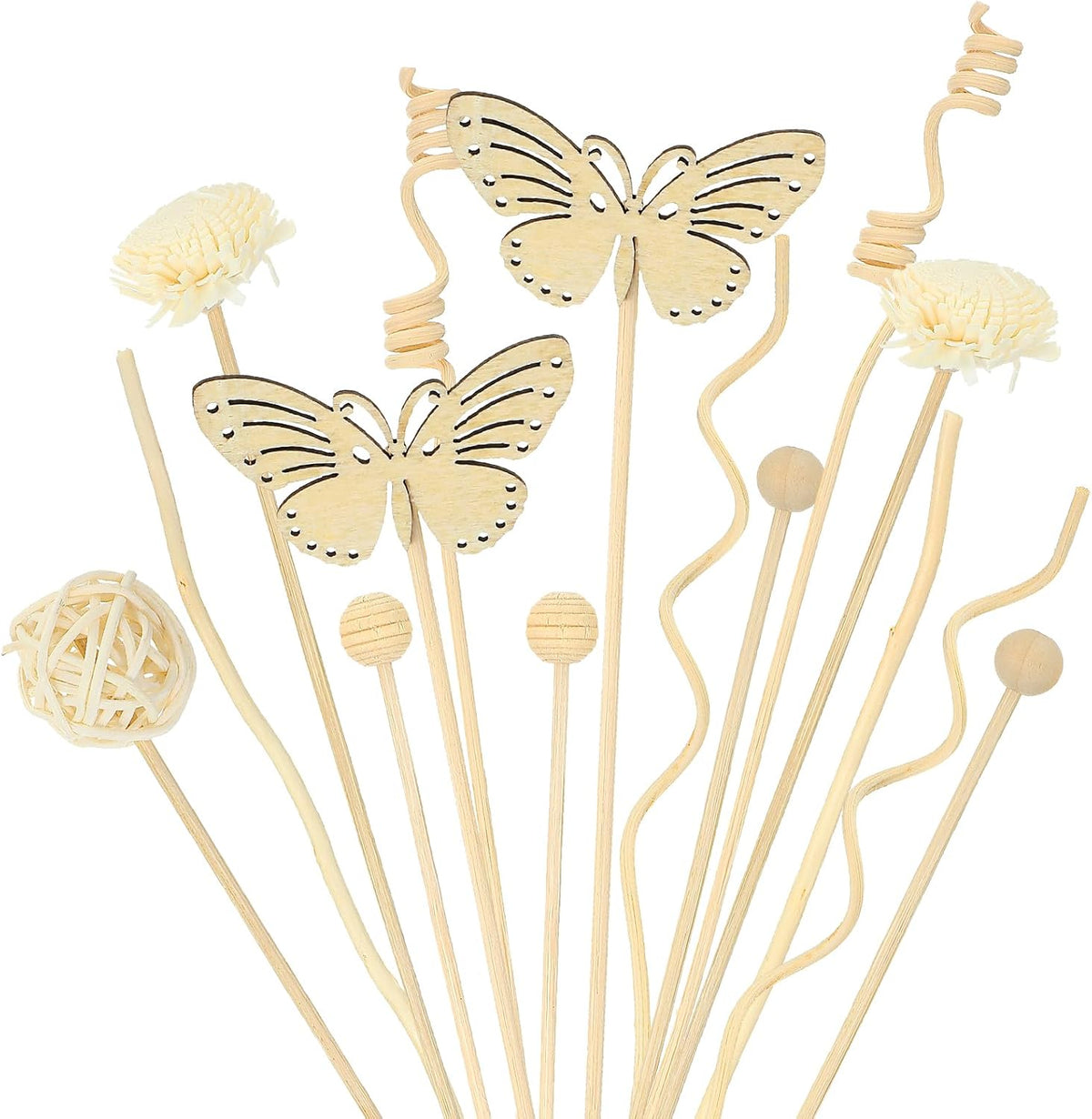 Amabro 15Pcs Natural Rattan Reed Diffuser Sticks Fragrance Oil Diffuser Set