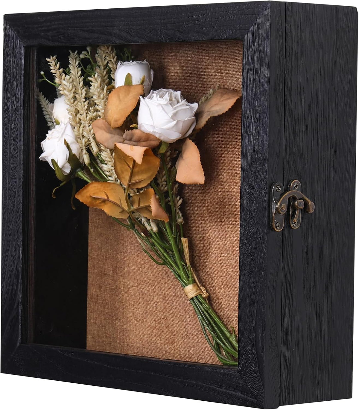 12 x 12 Extra Deep Shadow Box, 4-Inch Exterior Depth, Solid Wood, Black