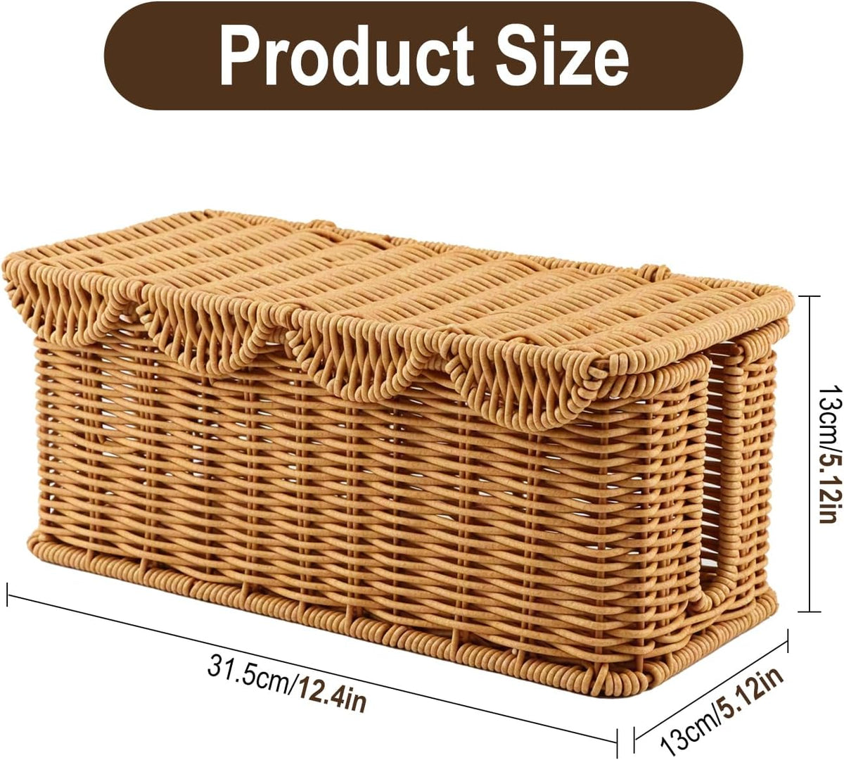 Cable Management Box, Handmade Scalloped Rattan Cable Organizer