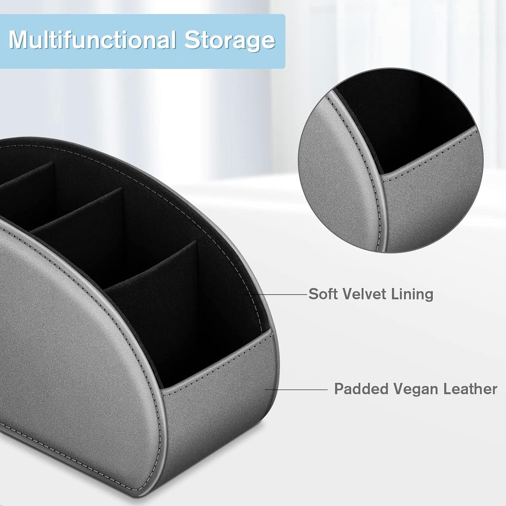 FINTIE Remote Control Holder with 13 Compartments Vegan Leather