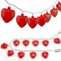 SUNSGNE 8.5Ft Red Heart String Lights, Valentines Lights with 10 LED Red Heart Bulbs for Valentine Mother's Day Wedding Anniversary Party Christmas Decor