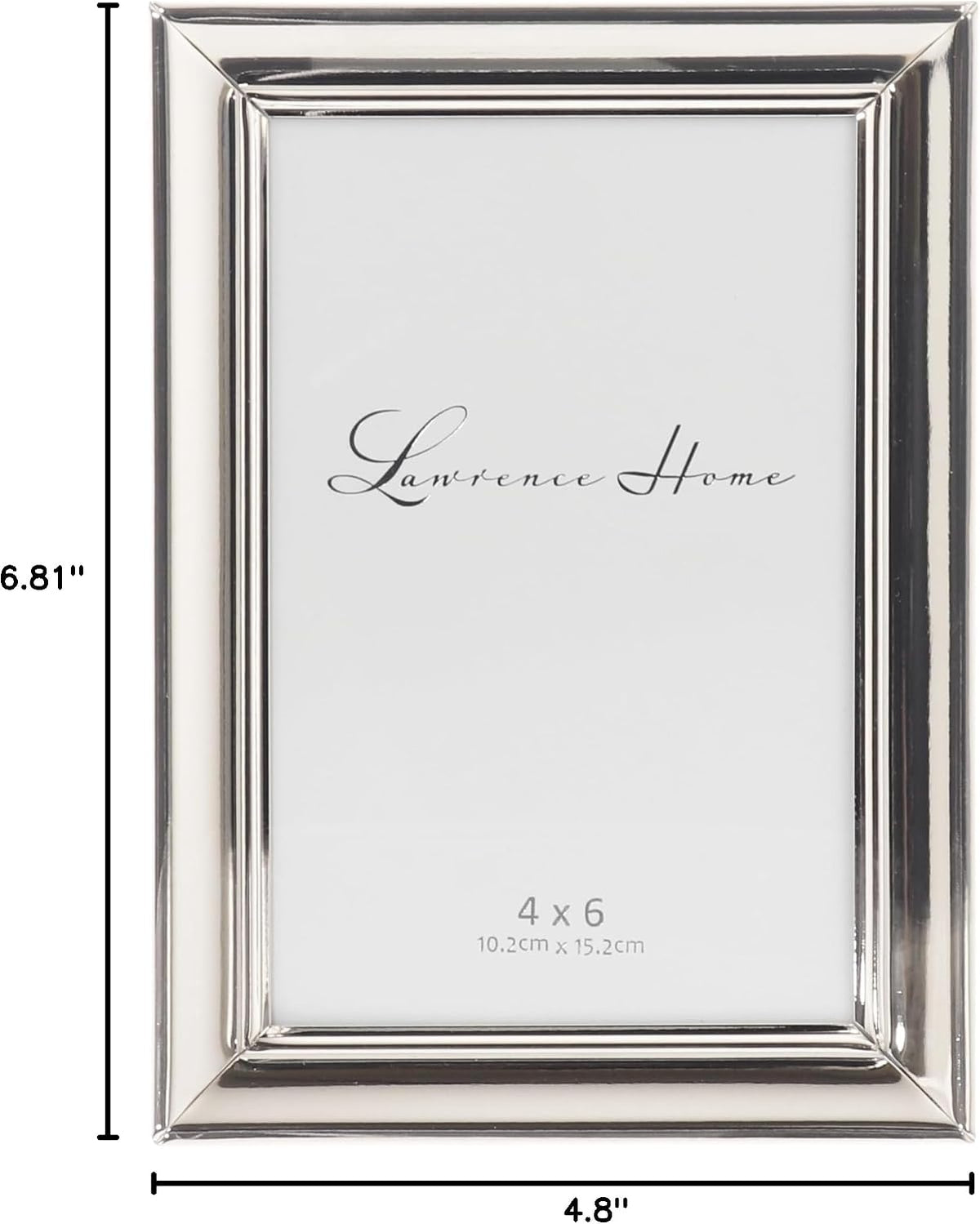 Lawrence Frames Strata Metal Picture Frame, 4x6, Silver