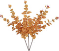 Forlaoers Fall 32" Tall Orange Artificial Eucalyptus Leaves Greenery Stems Fake Flowers Plants Branches for Vase Home Decor Indoor Arrangements Decoration