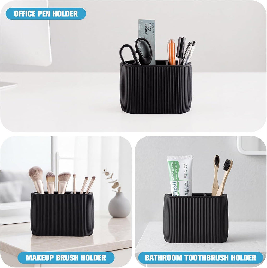 Black Toothbrush and Toothpaste Holders for Bathrooms