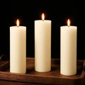 3 Pack White Pure Natural Beeswax Pillar Candles 2×6 Inch