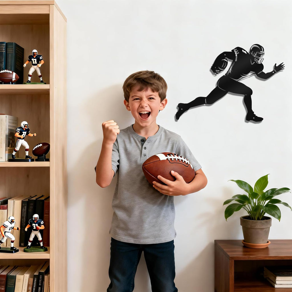 Paquesta Football Wall Decor, Metal Football Sign for Boys Room, Football Decorations for Locker Football Wall Art