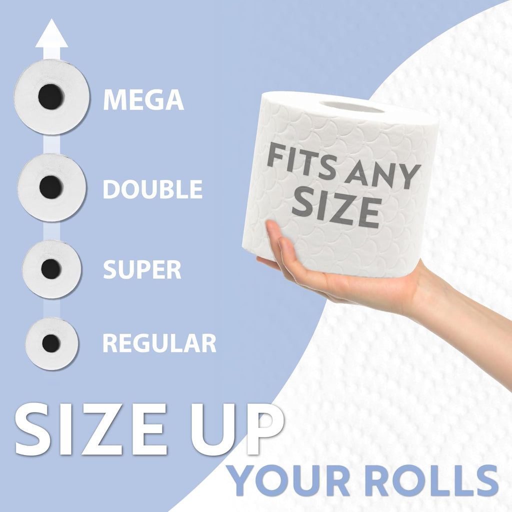 BROOKSTONE, Shiny Chrome Toilet Paper Holder, Freestanding Bathroom Tissue Organizer, Minimalistic Storage Solution, Modern & Stylish Design [Holds MEGA Rolls]