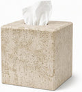 Painted Tissue Box Cover, Stone-Textured Square Holder, Magnetic Base