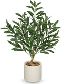 Briful 28 Inch Small Artificial Olive Tree in Resin Pot for Tabletop Decor