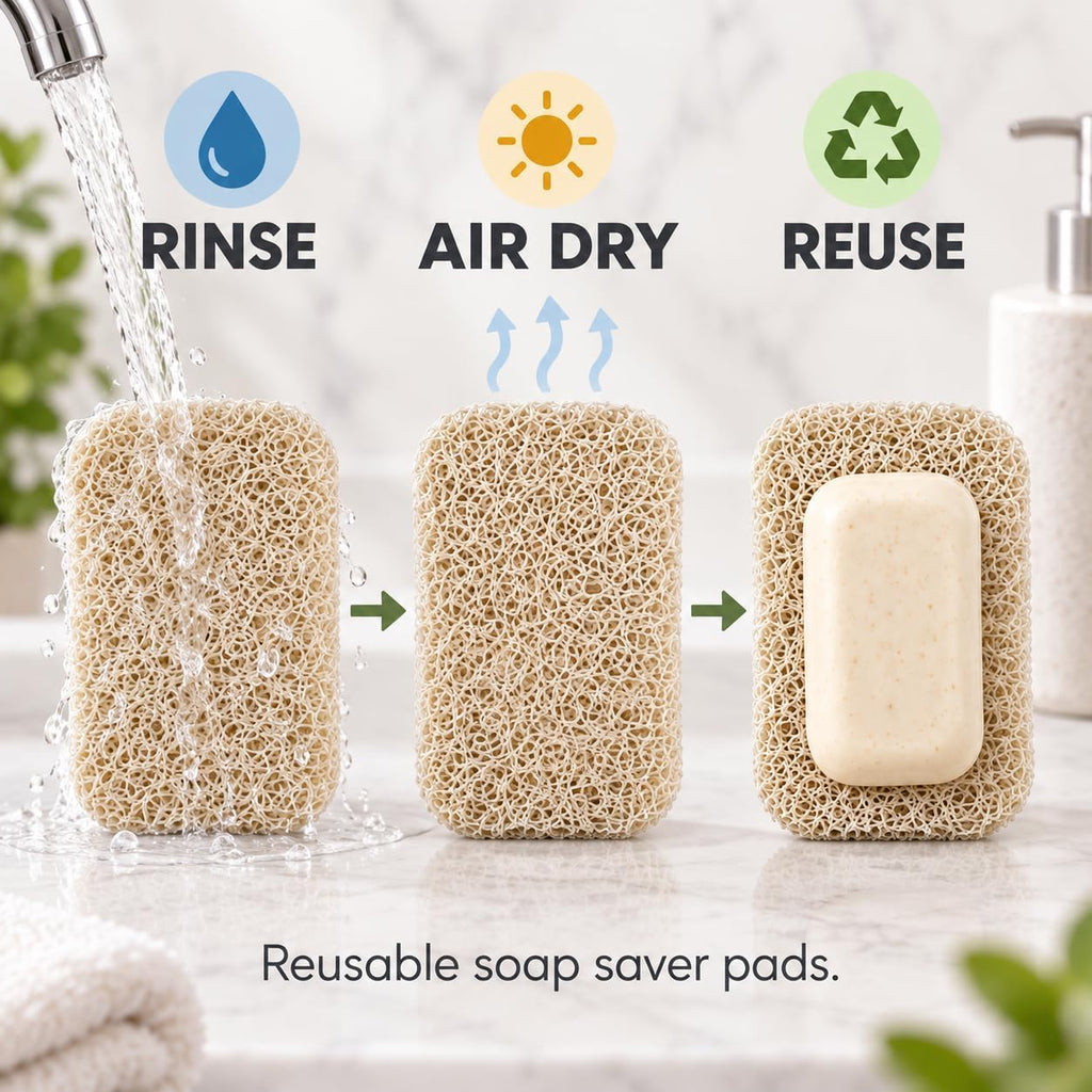 4 Pack Soap Saver Pads for Bar Soap, 4.3 x 3 Inch Soap Lifter Pads
