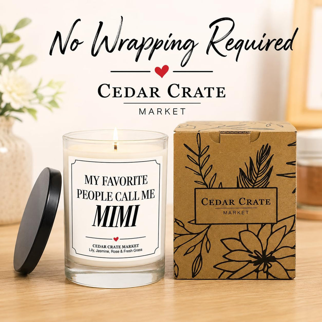 Mimi Gifts - My Favorite People Call Me Mimi Candle - Gifts for Grandma from Grandkids, Mothers Day Gift - Lily Jasmine Rose & Fresh Grass Soy Candle 13.5 oz Made in USA
