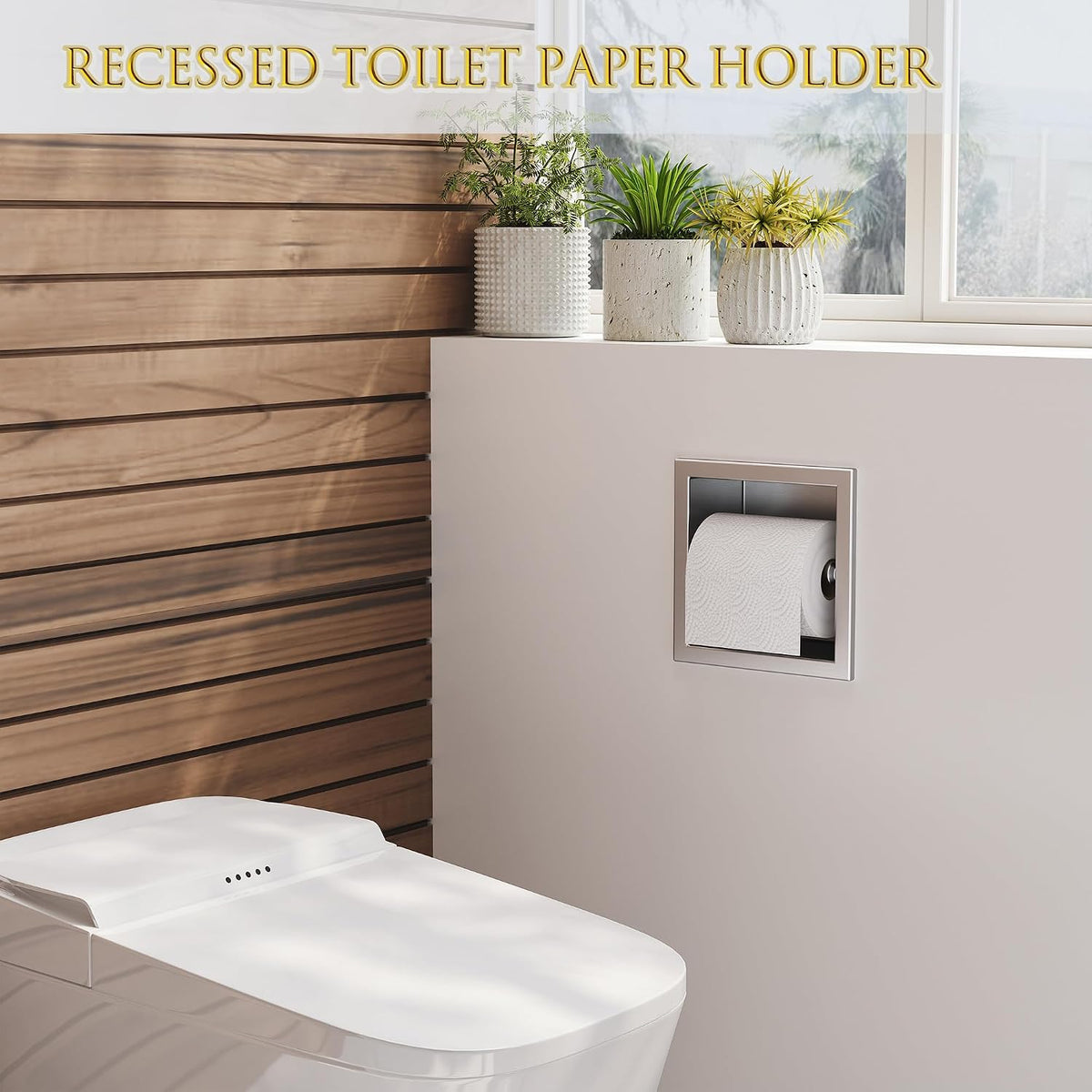 Neodrain Brushed 304 Stainless Steel Recessed in Wall Toilet Paper Holder