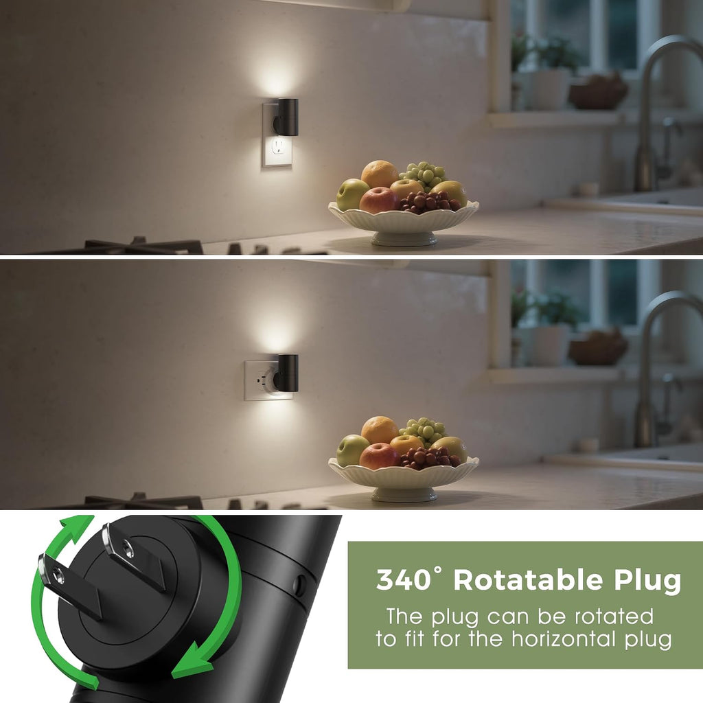 L LOHAS LED Bright Night Lights Plug into Wall,Daylight White,Rotating,Mini