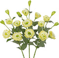 34.5" Cream White Artificial Flowers Silk Fake Flower 3Pcs Eustoma Lisianthus Flowers with Long Stem Faux Flowers Arrangement Branch with 4 Heads DIY Wedding Party Centerpiece Bouquet Table Home Decor