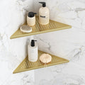 Qeke Corner Shower Shelves, 10” Recessed Tile Shower Shelf Golden, 2 Pack